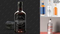 7383+ Frosted Glass Whiskey Bottle PSD Mockup Free Downloadable PSD