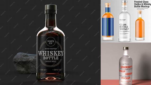 7383+ Frosted Glass Whiskey Bottle PSD Mockup Free Downloadable PSD