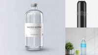 7384+ Clear PET Bottle With Black Water PSD Mockup Smart Object-Based PSD Template Free