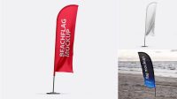 7384+ Mockup Beachflag Free PSD