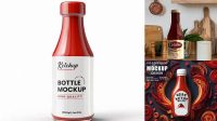 7390+ 500ml Ketchup Bottle PSD Mockup Creative Layered Mockup Freebie