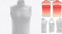 7394+ Men’s Cycling Vest PSD Mockup Front View Advanced Editable PSD