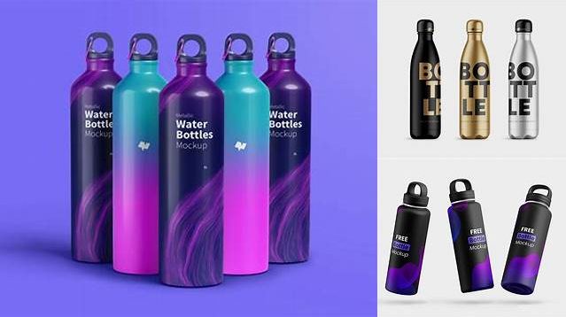 7394+ Metallic Water Bottle PSD Mockup Exclusive Free Creative Mockup File