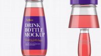 7397+ 330ml Clear Glass Bottle with Pink Drink PSD Mockup Creative High-Resolution PSD Freebie