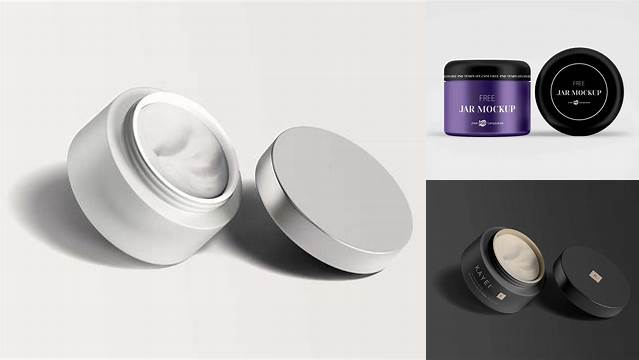 7398+ Straight Sided Cosmetic Jar with Lid PSD Mockup Creative Digital PSD Download