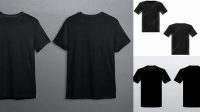 7400+ Kaos Mockup Hitam Free PSD