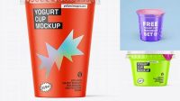 7403+ Matte Yogurt Cup PSD Mockup Top View Custom Graphic Resource Free Download