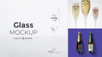 7403+ Pink Champagne Glass PSD Mockup Smart Object-Based PSD Template Free