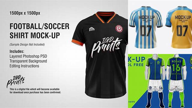 7404+ Camiseta De Futbol Mockup Professional PSD Resource