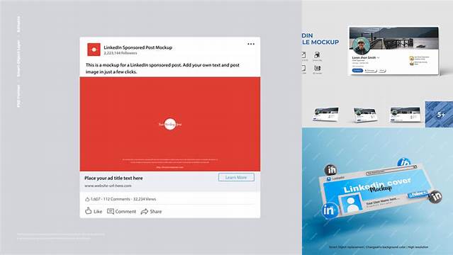 7405+ Linkedin Mockup Online Fully Layered PSD Freebie