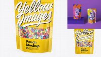 7408+ Matte Stand-Up Pouch With Candies PSD Mockup Front View Custom Graphic Resource Free Download