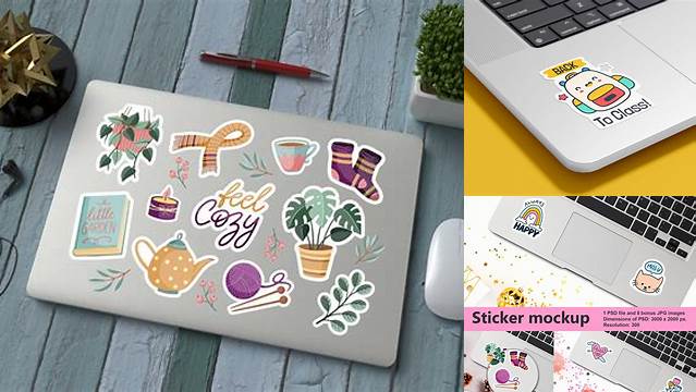 7409+ Laptop Stickers Mockup Exclusive PSD Design Freebie