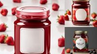 741+ Clear Glass Jar with Strawberry Jam PSD Mockup Exclusive Free Photoshop Mockup