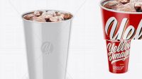 741+ Glossy Soda Cup With Ice PSD Mockup Front View High-Angle Shot Include TIFF