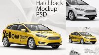 7413+ Hatchback 5-Door HQ PSD Mockup Half Side View Creative and Modern PSD Freebie