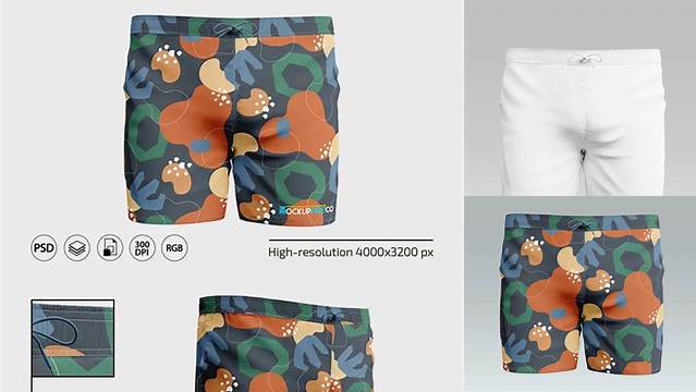 7417+ Men’s Swimming Trunks PSD Mockup Professional Graphic PSD Download