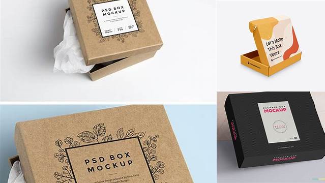 7417+ Subscription Box Mockup Smart Object Free Photoshop File