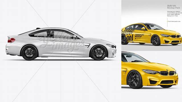 7419+ BMW M4 PSD Mockup Side View Creative Free PSD Graphic Design