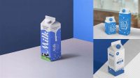 742+ 1L Milk Carton Package PSD Mockup Free Download Design Mockup