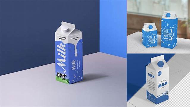 742+ 1L Milk Carton Package PSD Mockup Free Download Design Mockup