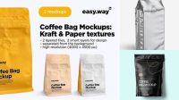 742+ Metallic Coffee Bag PSD Mockup Free PSD