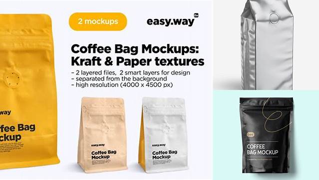 742+ Metallic Coffee Bag PSD Mockup Free PSD