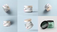 7420+ Frosted Glass Cosmetic Jar PSD Mockup Front View High Angle Shot Download Now Free PSD Template