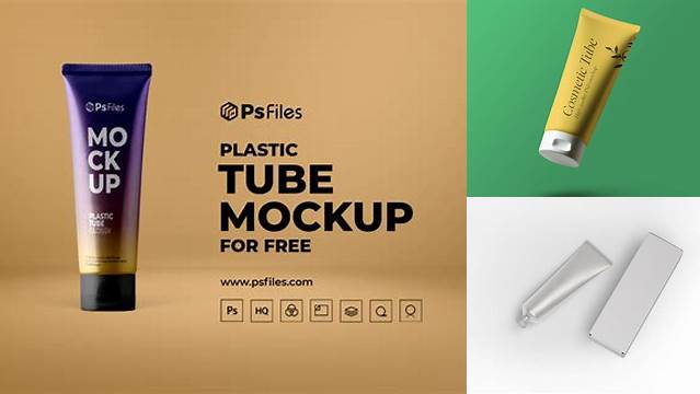 7423+ Matte Plastic Cosmetic Tube With Metallic Cap PSD Mockup Creative Layered Design File