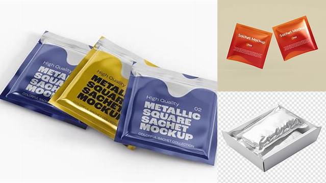 7426+ Closed Box with Sachets PSD Mockup Elegant High-Resolution Design File