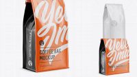 7428+ Glossy Paper Coffee Bag with a Tin-Tie PSD Mockup Halfside View Customizable Layered Design PSD