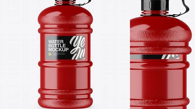 7429+ Glossy 2.2l Gym Water Bottle PSD Mockup High-Resolution Graphic