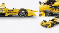 7430+ Formula E Racing Car 2016 PSD Mockup Side View PSD Download