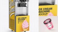 7435+ Ice Cream Machine PSD Mockup Half Side View Professional Quality PSD Freebie