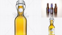 7437+ Glass Bottle with Gold Beer and Swing Top Closure 330ml Stylish PSD for Free