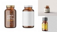 7443+ Empty Amber Glass Pills Bottle PSD Mockup Fully Customizable Photoshop Freebie