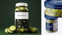 7443+ Glass Jar with Cucumbers PSD Mockup Front View High Angle Shot Elegant Design Mockup PSD