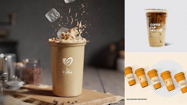 7445+ Iced Coffee Cup Mockup Editable Mockup PSD