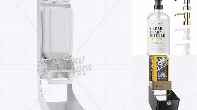 7445+ Open Soap Dispenser PSD Mockup Halfside View Professional Design PSD