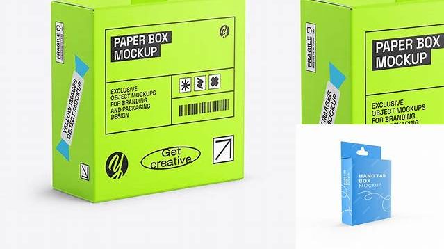 7446+ Glossy Paper Box with Hang Tab PSD Mockup Free Digital Resource for Designers