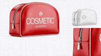 7456+ Glossy Cosmetic Bag Half Side View Free PSD