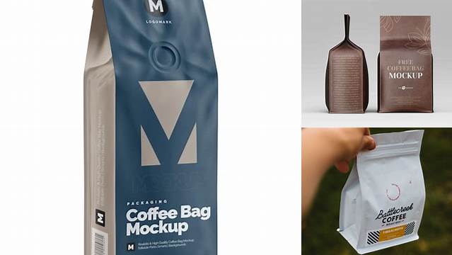 7458+ Coffee Bag With Valve Gold Free PSD for Designers