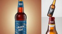 7459+ Beer Bottle with Handle PSD Mockup Front View Layered PSD File Free Download