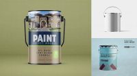 746+ Metallic Paint Bucket PSD Mockup High-Angle Shot Elegant Free Template