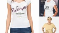 7460+ Women’s Slim-Fit T-Shirt PSD Mockup Front View Digital Download PSD for Free