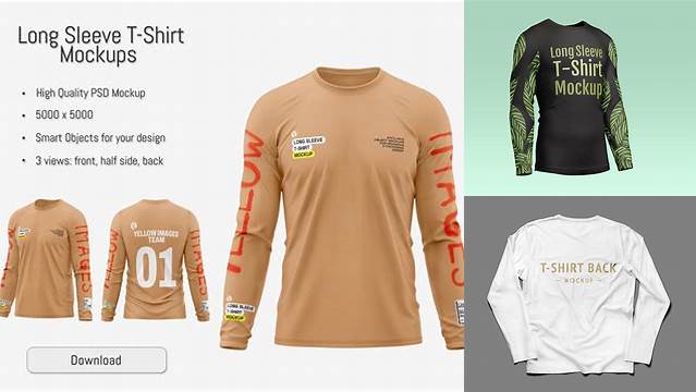 7461+ Long Sleeve Shirt Mockup Psd Include TIFF