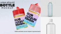 7462+ Clear PET Bottle With Green Liquid PSD Mockup Smart Layer PSD