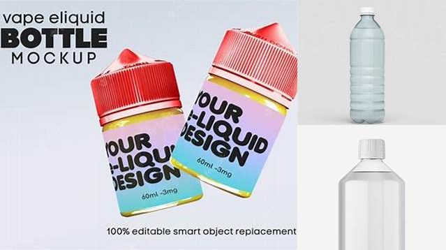 7462+ Clear PET Bottle With Green Liquid PSD Mockup Smart Layer PSD