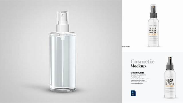 7462+ Clear Spray Bottle PSD Mockup Photoshop Freebie