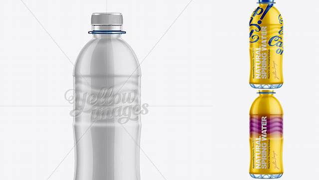 7466+ 350ml Plastic Water Bottle with Shrink Sleeve PSD Mockup Fully Layered Photoshop Freebie