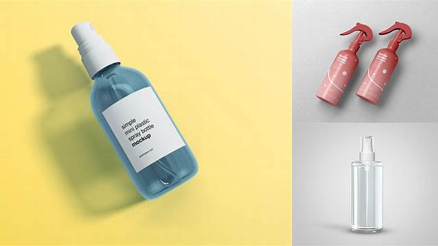 7469+ Clear Spray Bottle With Transparent ?ap PSD Mockup Smart Layer Mockup Free